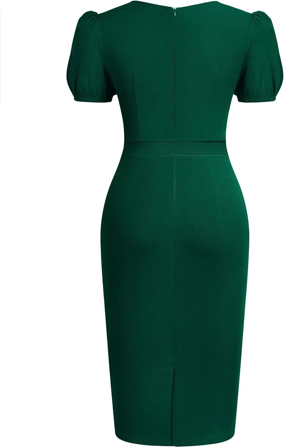 AISIZE Women's V-Neck Elegant Puff Sleeve Cocktail Sheath Party Dress