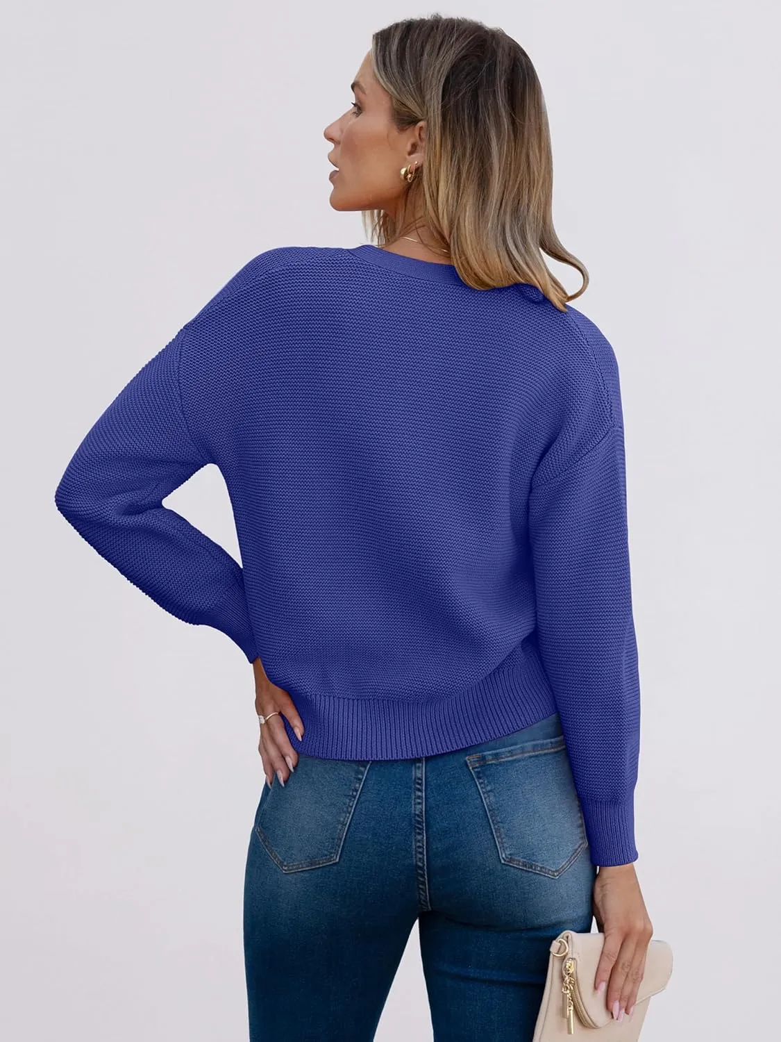 Caracilia Cardigan Sweaters for Women Cropped Open Front Tweed Knit Button Down Dressy Casual Jacket 2025 Spring Outwear