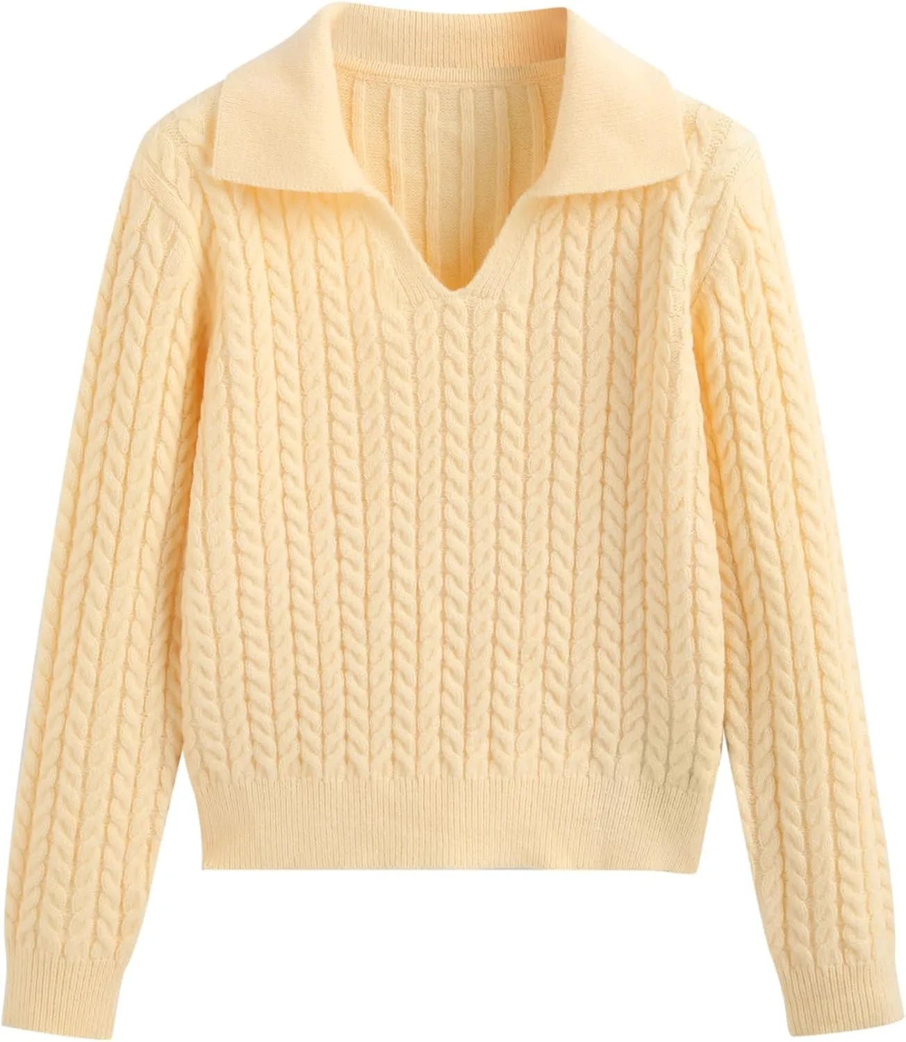 CIDER Knit Polo Long Sleeve Top