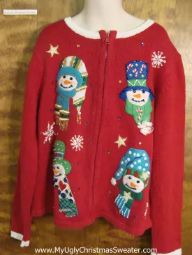 Colorful Snowmen Child Size Christmas Sweater