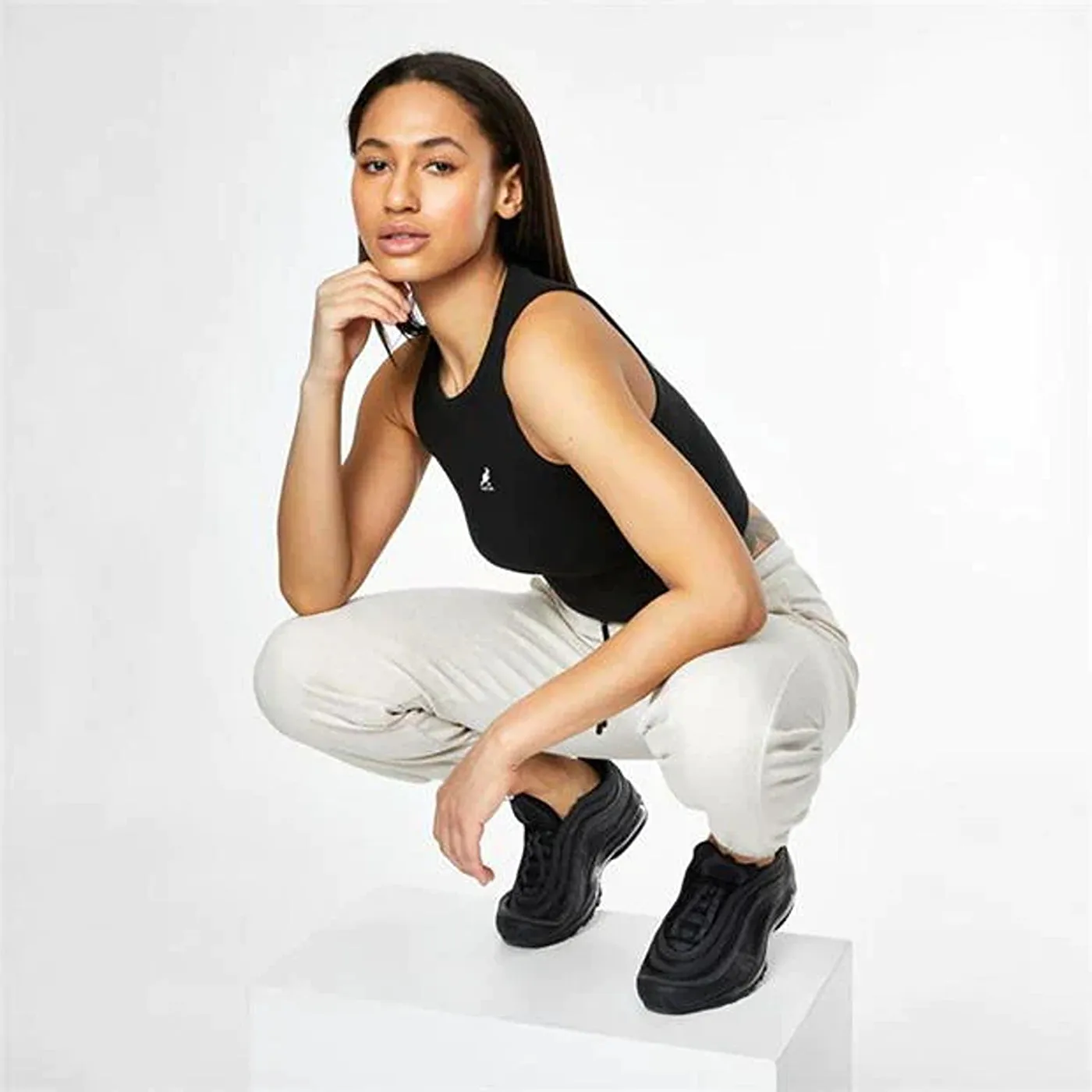 Kangol Black Crop Top