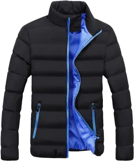 LCMTWX Coats for Men Cottonpadded Jacket Stand Collar Knitted Splice Sweater Coat Casual Men's Thicken Warm Winter Coat
