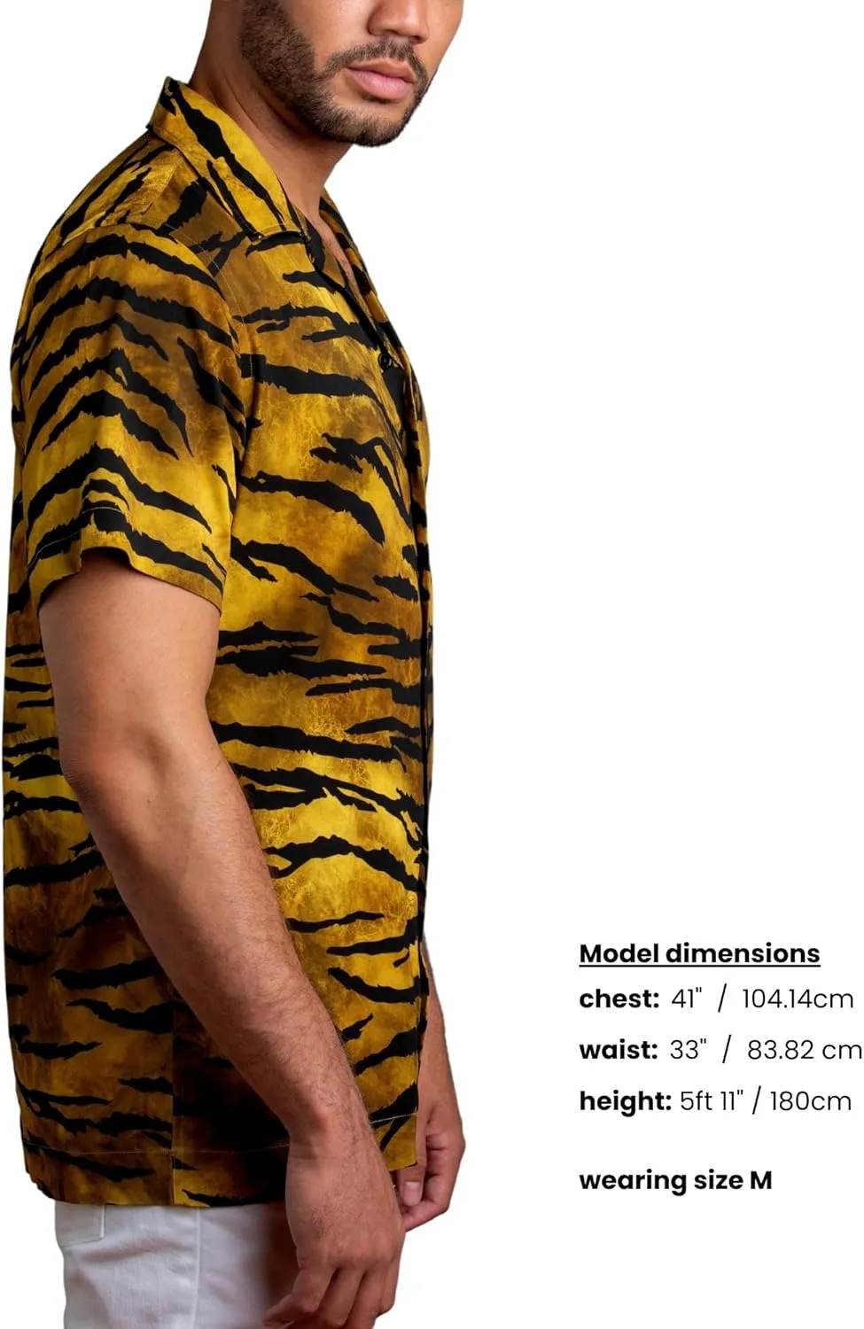 Leopard Print Shirt for Men - Summer Hawaiian Short Sleeve Cheetah Print and Tiger Button Down Shirt for Men