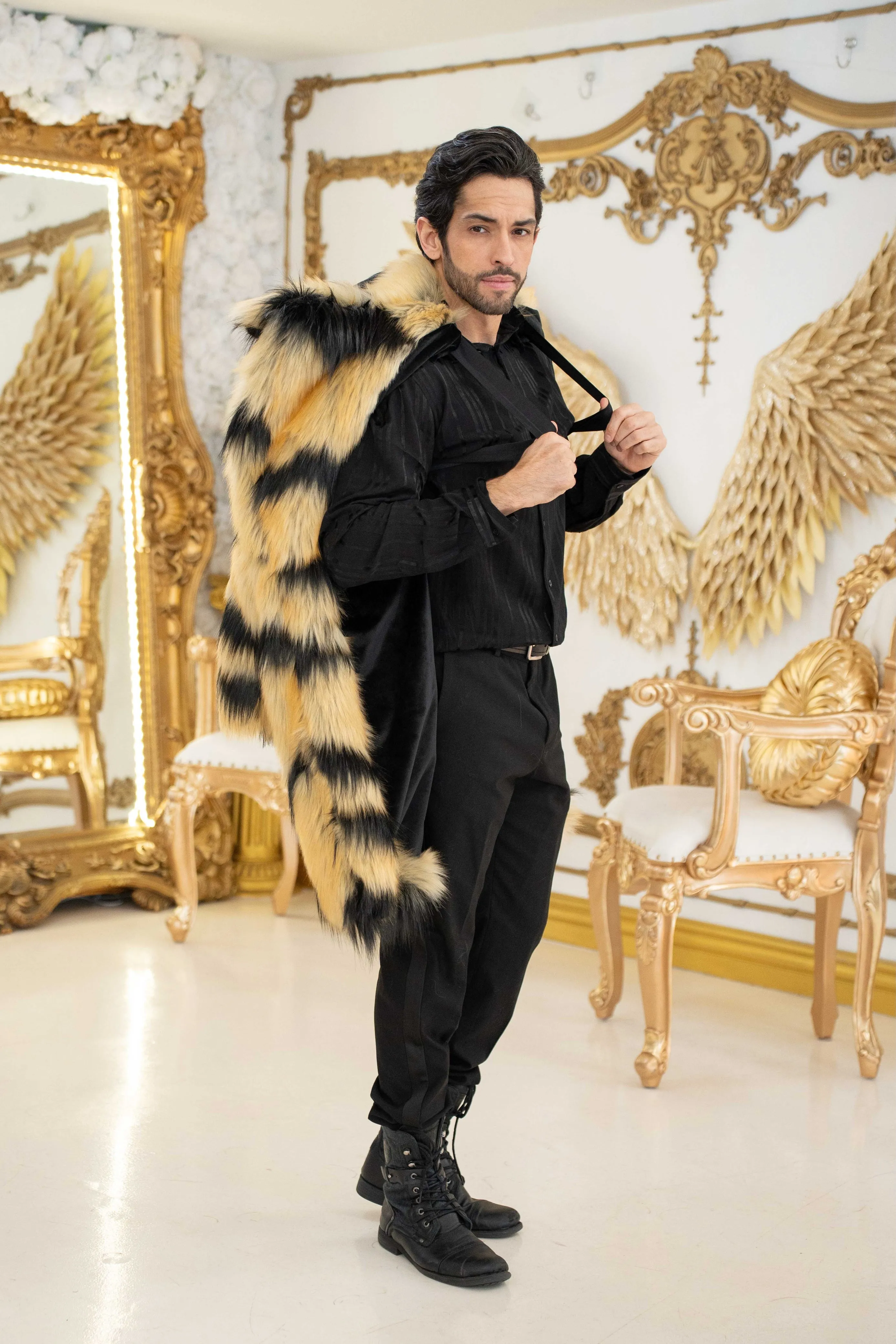 Men's Dutch Coat in "Abstract Tiger" STOCK