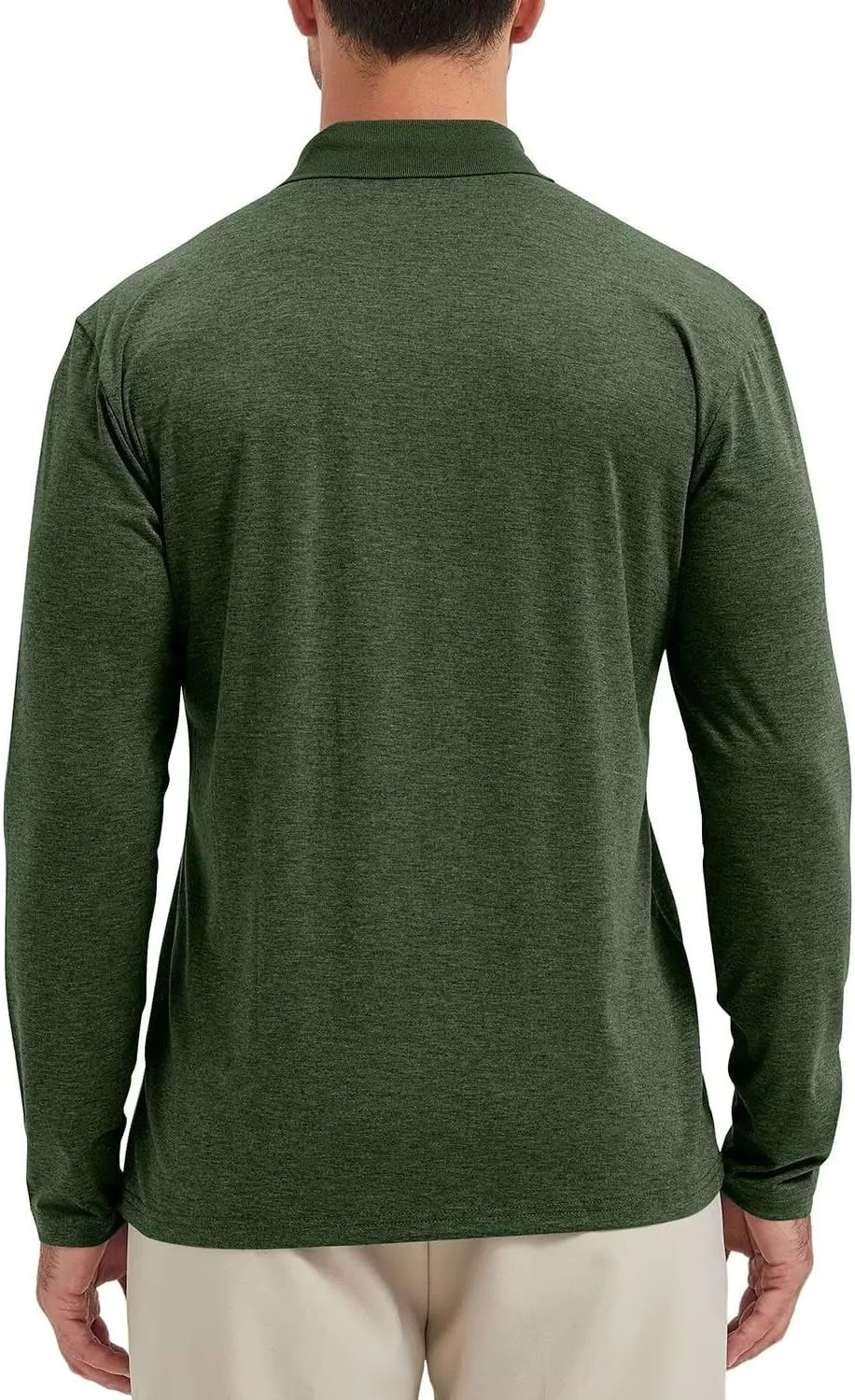 Men's Fashion Polo Shirts Casual Lightweight Long Sleeve Button Shirt with Pocket