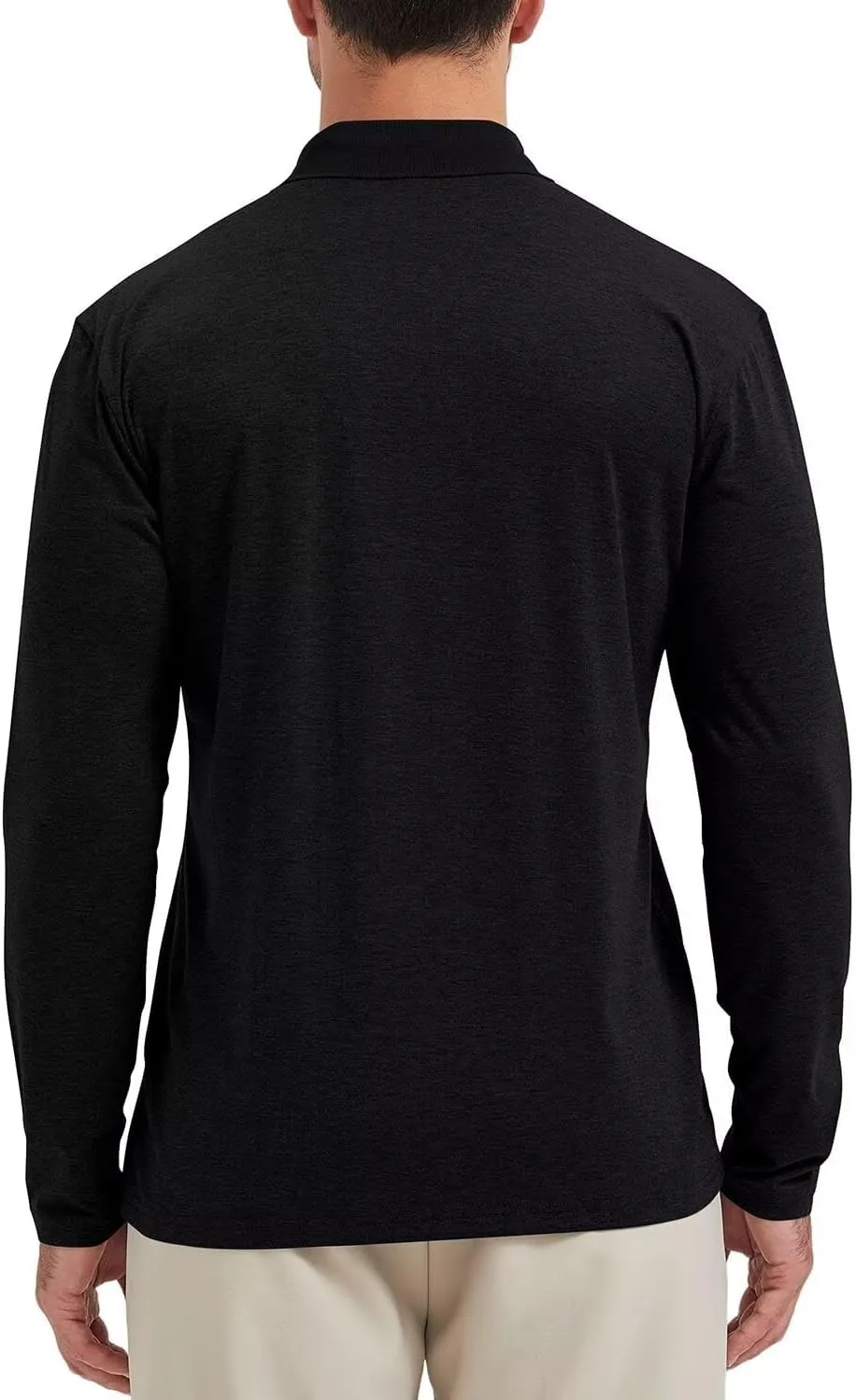 Men's Fashion Polo Shirts Casual Lightweight Long Sleeve Button Shirt with Pocket