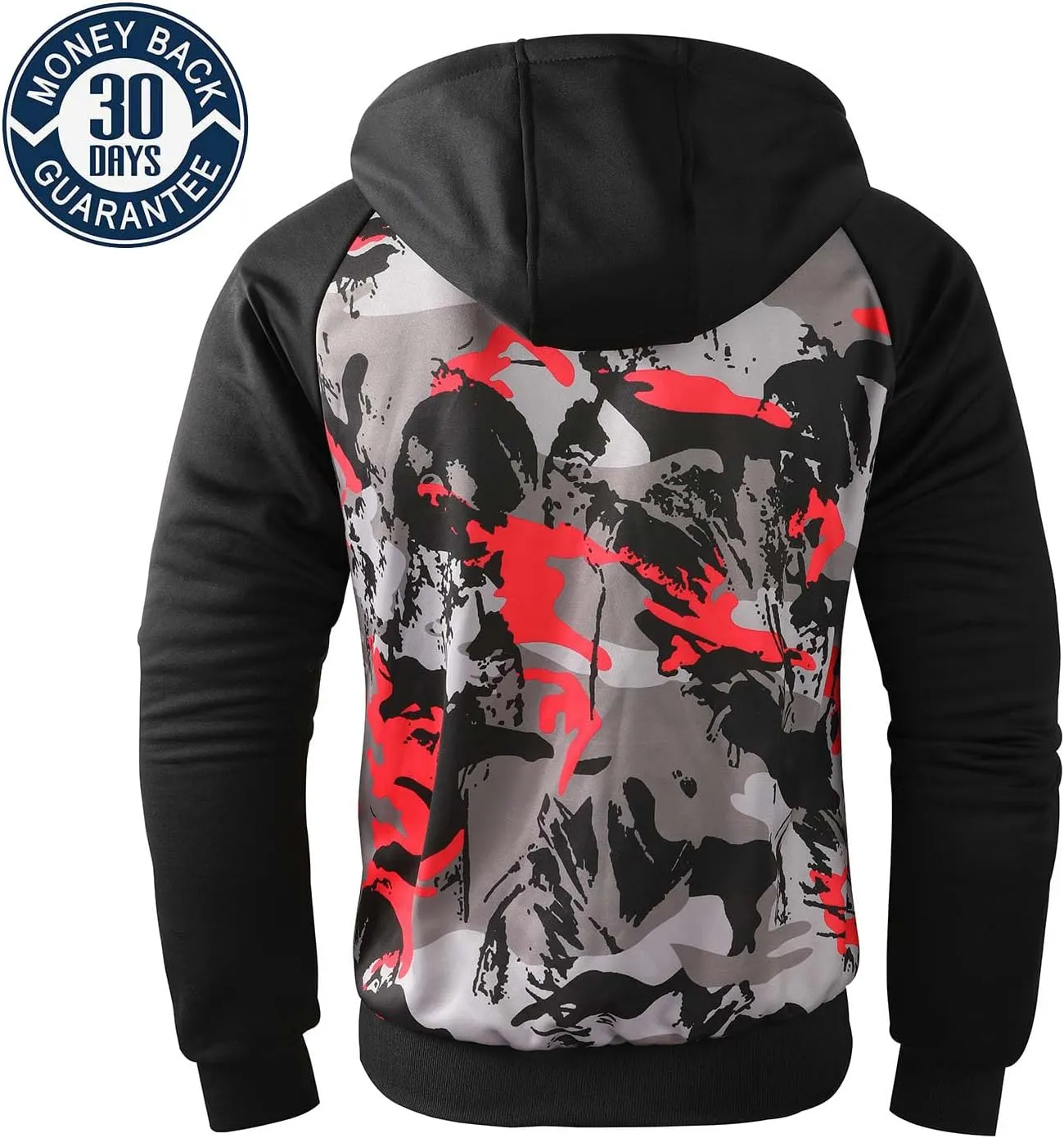 Men's Zip Up Color Block Hoodie Fleece Gym Workout zippered Sweatshirt Fashion Long Sleeve Hooded WIth Pocket