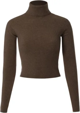 MixMatchy Women's Ribbed Turtle Neck Crop Top