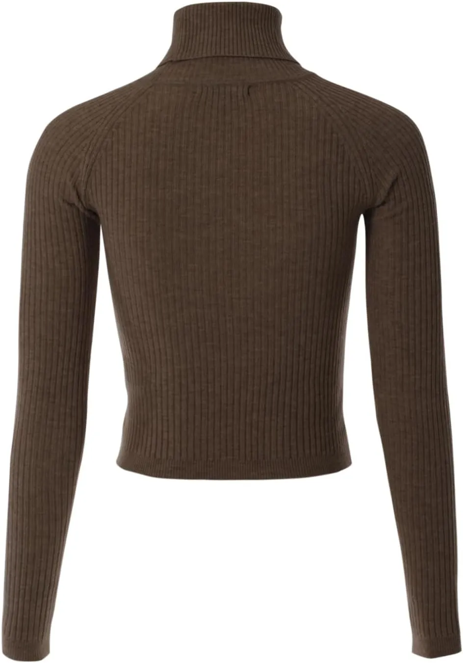 MixMatchy Women's Ribbed Turtle Neck Crop Top