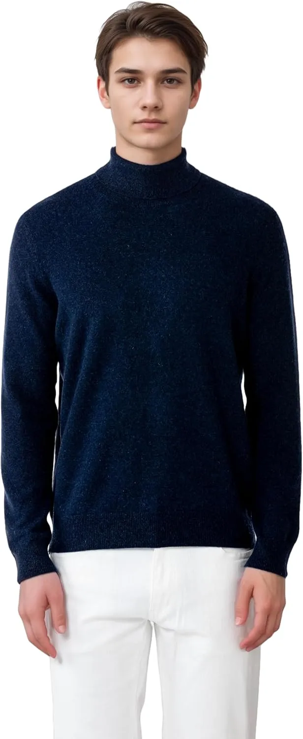 Mongolian Cashmere Turtleneck Sweater for Men - 100% Pure Cashmere, Warm Winter Sweater