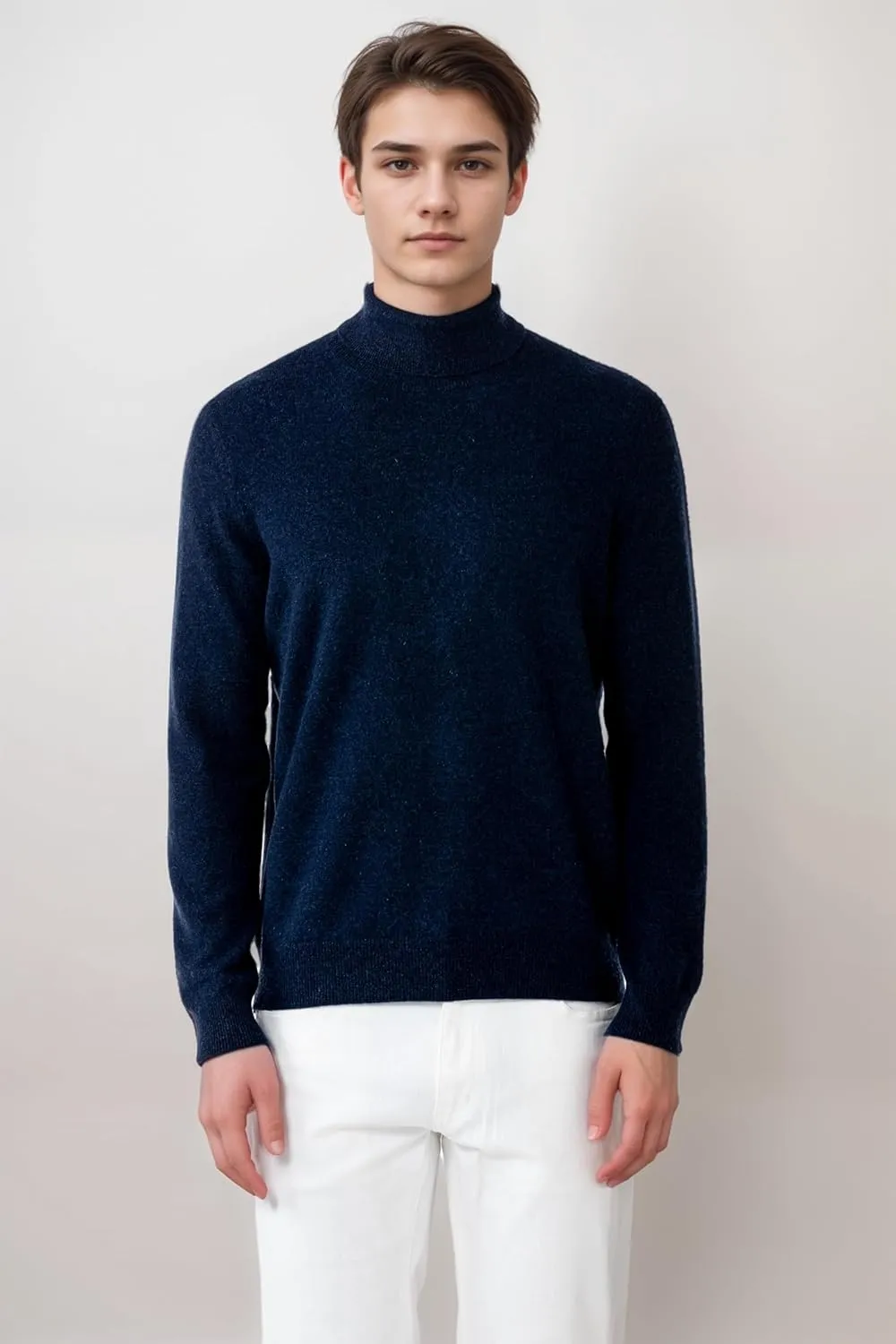 Mongolian Cashmere Turtleneck Sweater for Men - 100% Pure Cashmere, Warm Winter Sweater