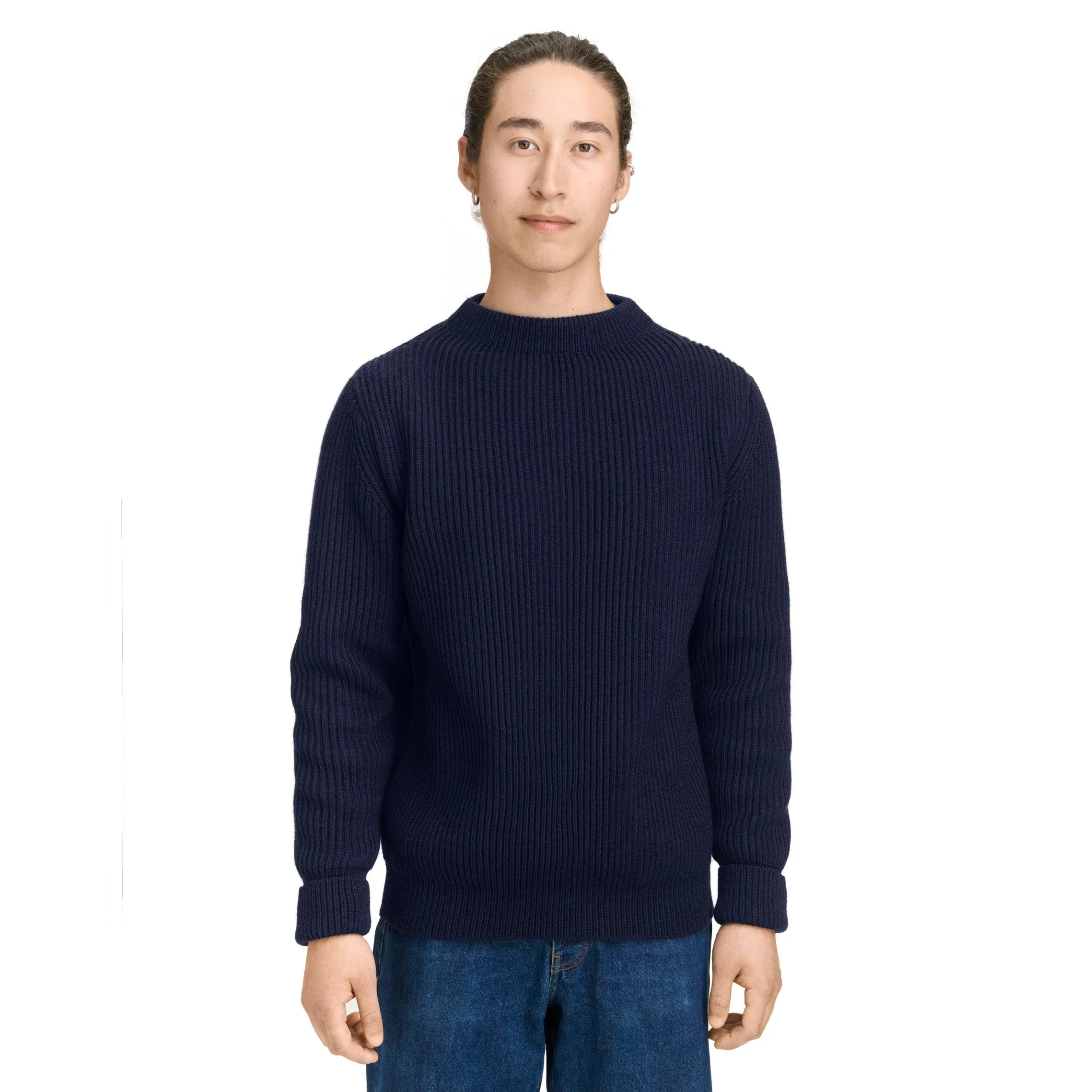 Navy Crewneck Yellow