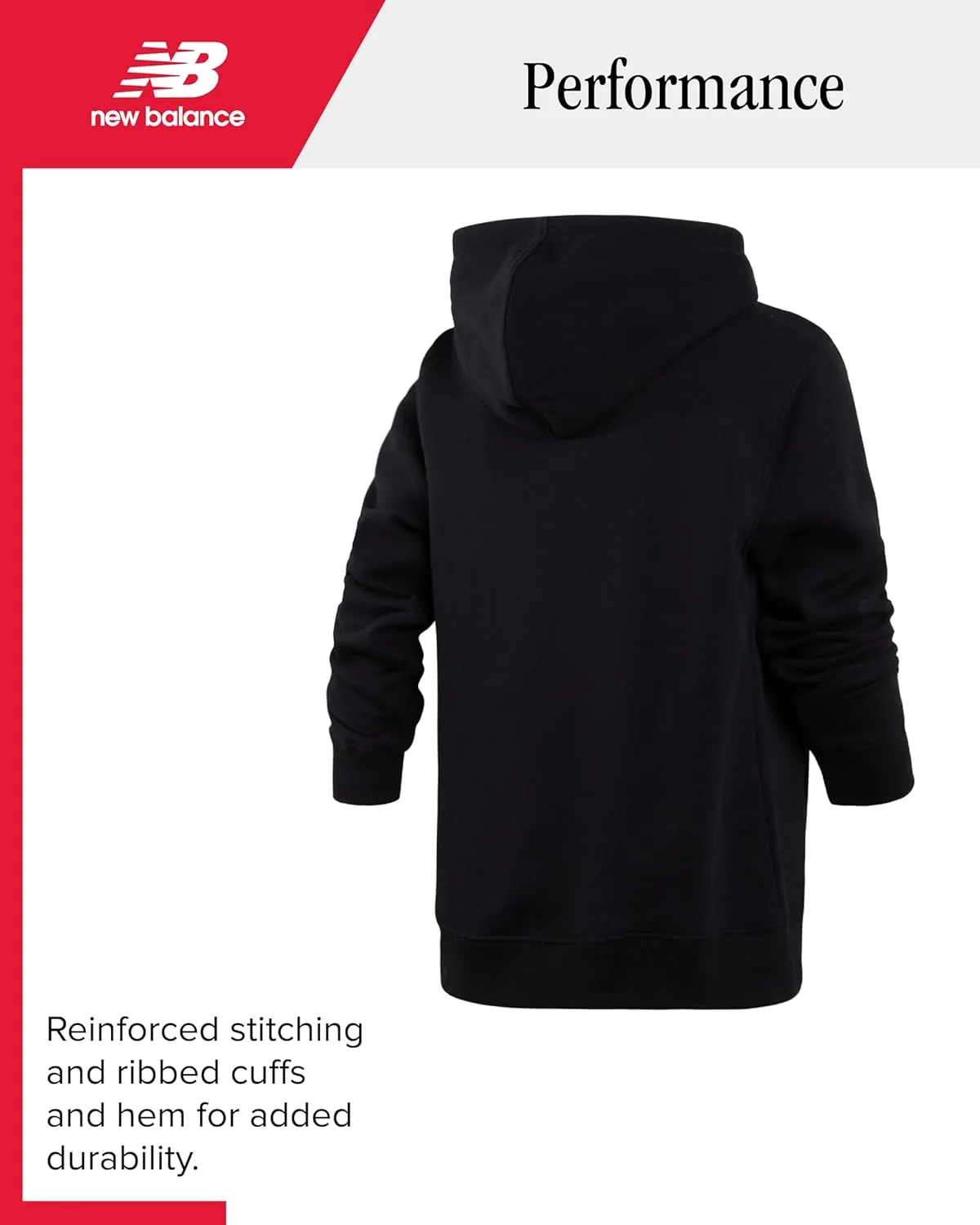 New Balance Boys Hoodie - Fleece Pullover Sweatshirt, Comfy Long Sleeve Hoodies for Boys with Kangaroo Pocket (Sizes 4-20)