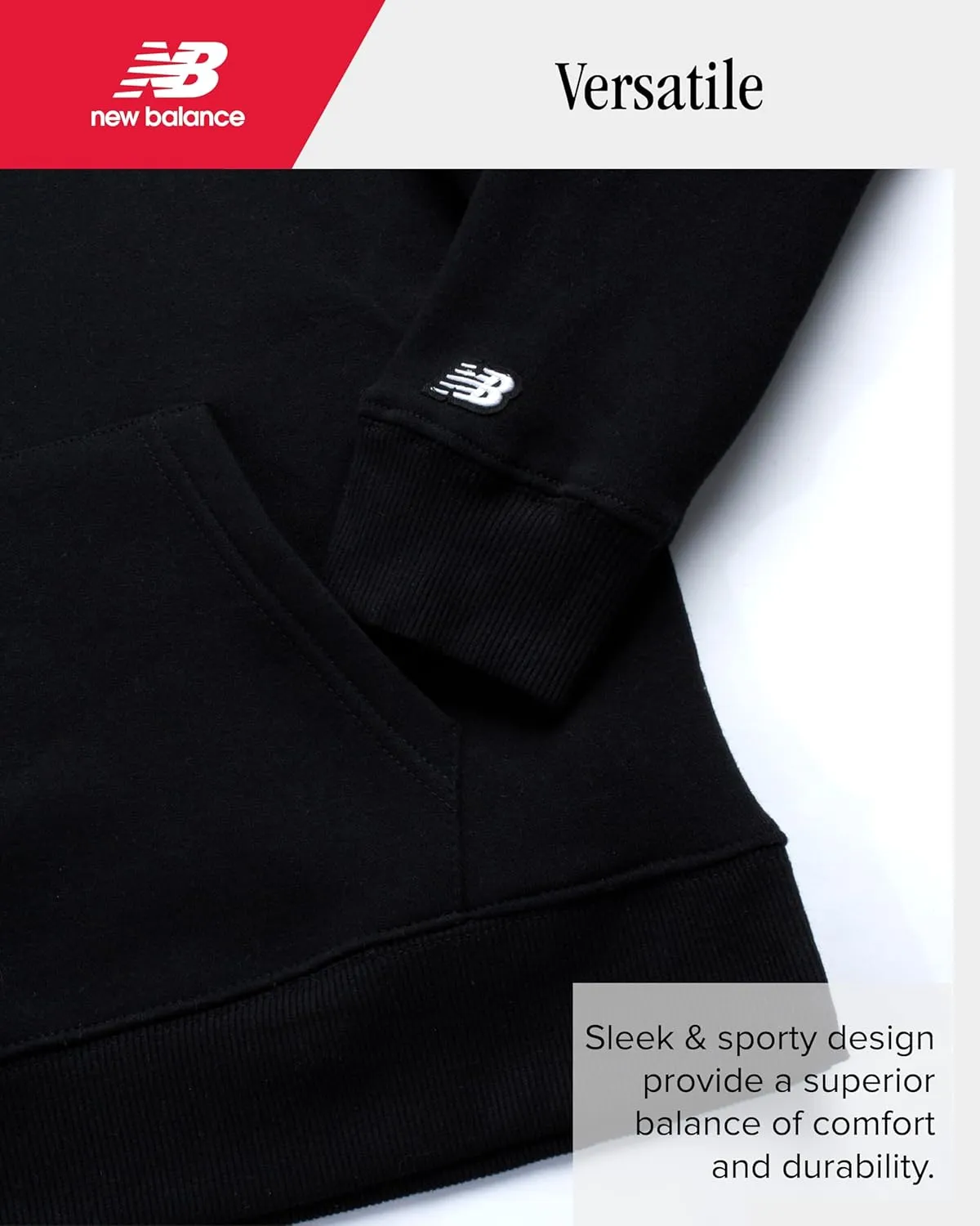 New Balance Boys Hoodie - Fleece Pullover Sweatshirt, Comfy Long Sleeve Hoodies for Boys with Kangaroo Pocket (Sizes 4-20)