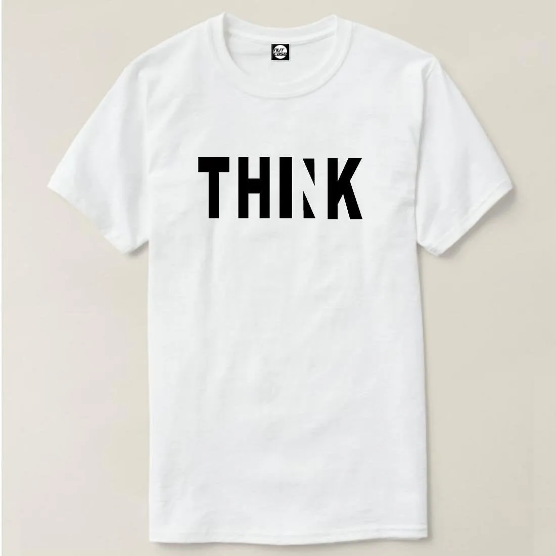 Nutcase Designer Round Neck Men's T-Shirt Wrinkle-Free Poly Cotton Tees - Think Typo