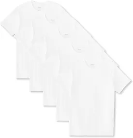 Pact Men's Organic Cotton Softspun Standard Fit Crew Neck T-Shirt, Pack of 5