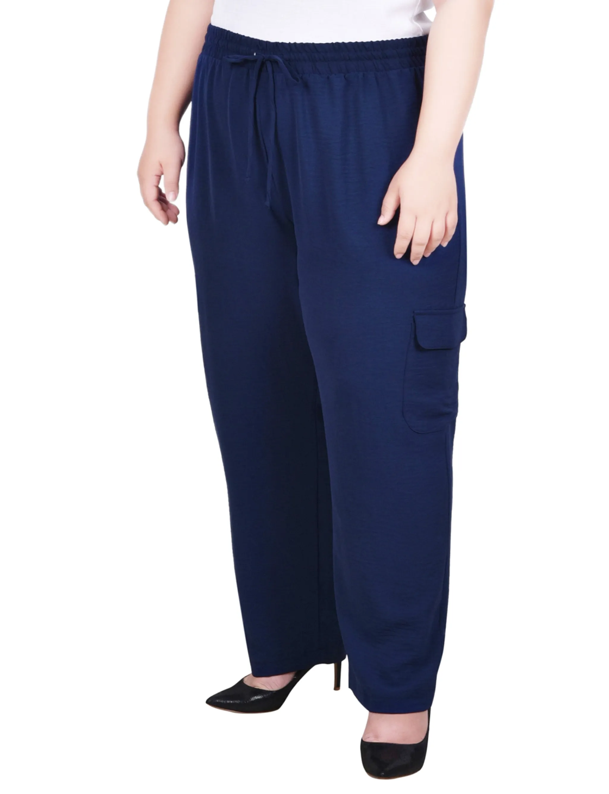 Plus Size Long Pull On Cargo Pants