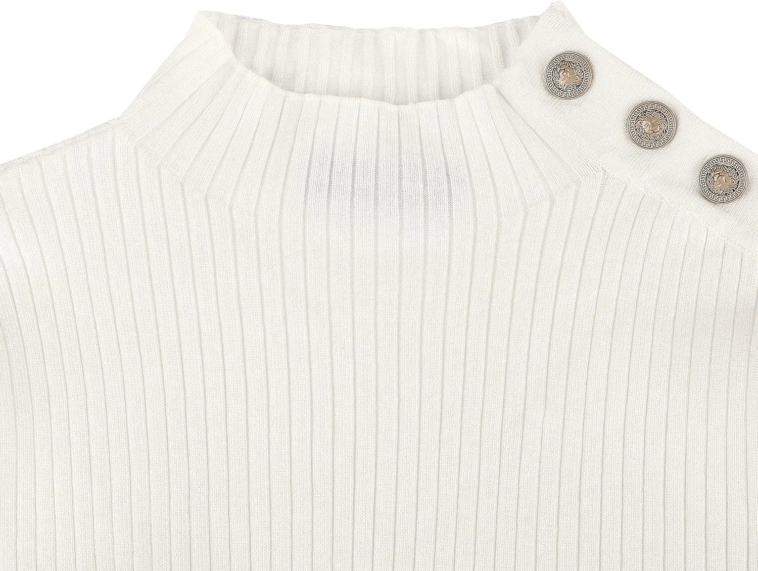 PrettyGuide Women's Short Sleeve Sweater Tops Mock Neck with Button Pullover Slim Fit Casual Business Knit Basic Top