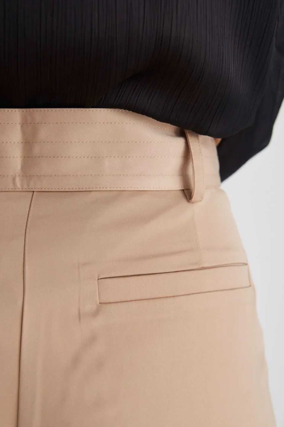 Seductive Champagne Satin Wide Leg Satin Pants