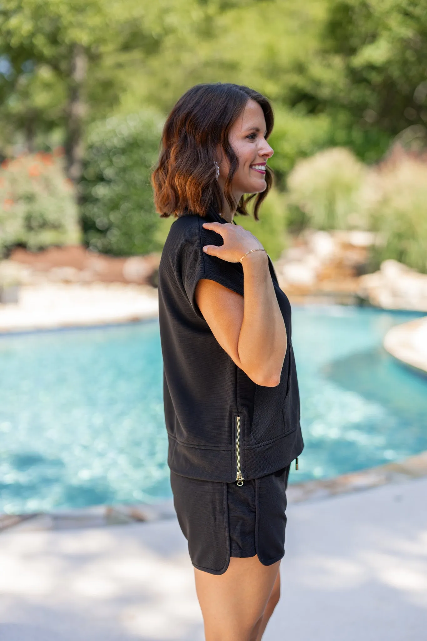 Simple Perfection Black Textured Top