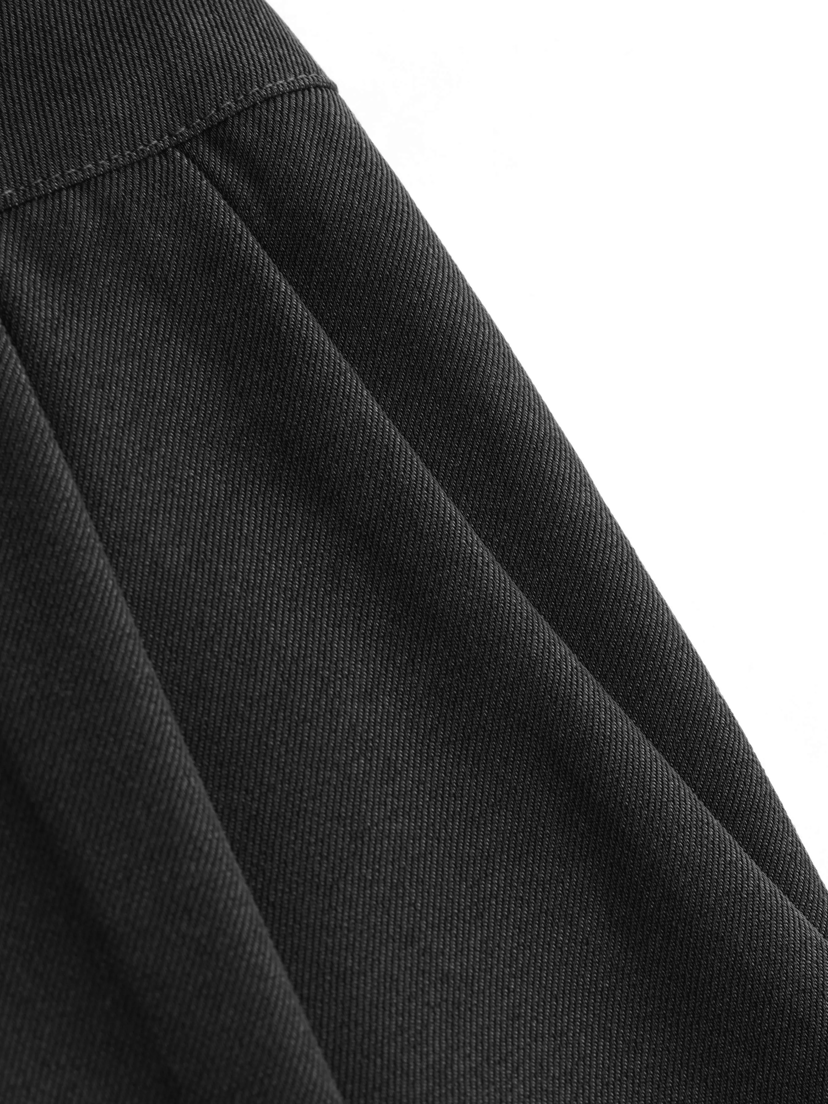 Solid Straight Wide-Leg Pants