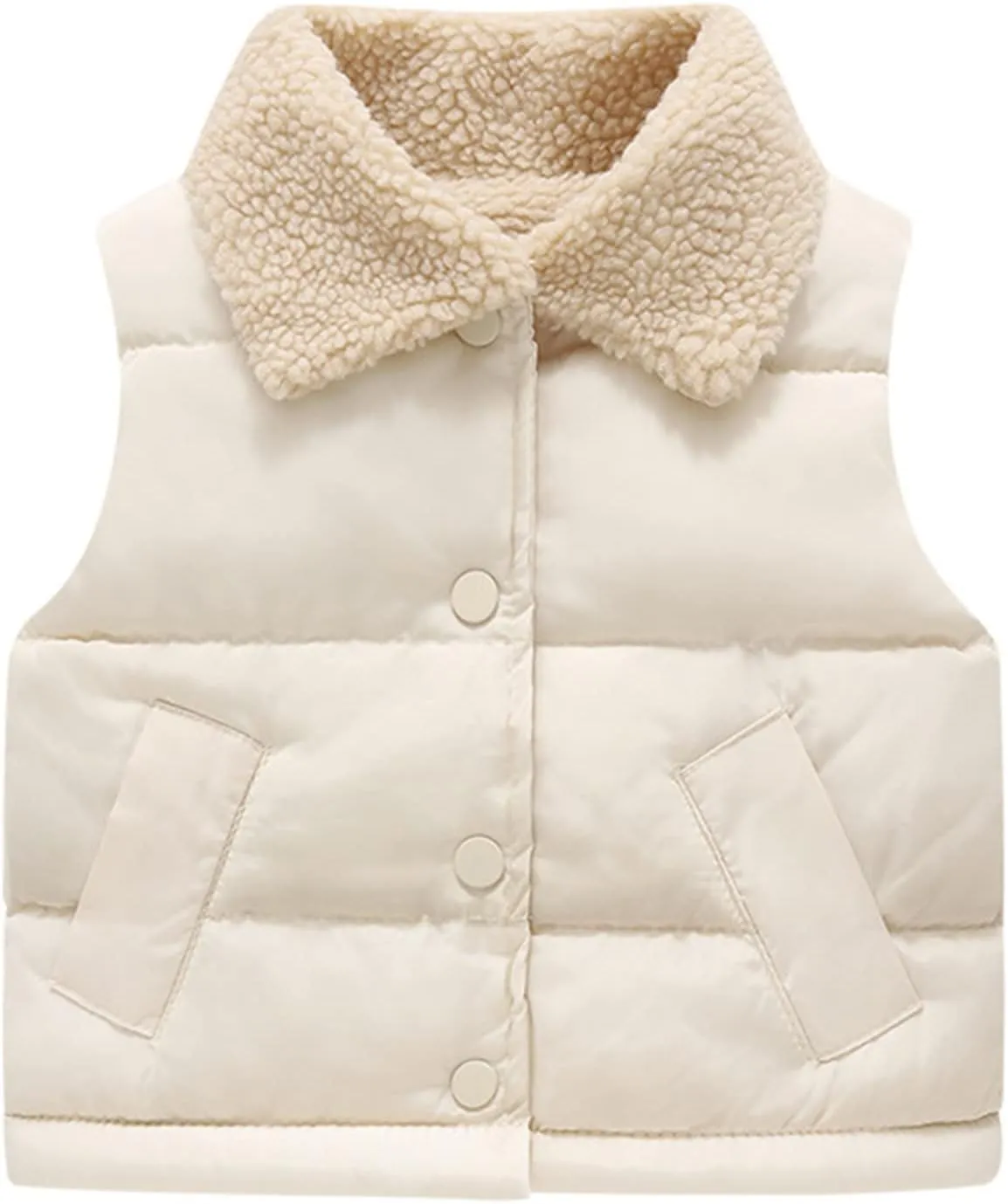 Toddler Baby Boys Girls Puffer Vest Winter Sleeveless Bubble Jacket Stand Collar Thick Insulated Padded Warm Coat