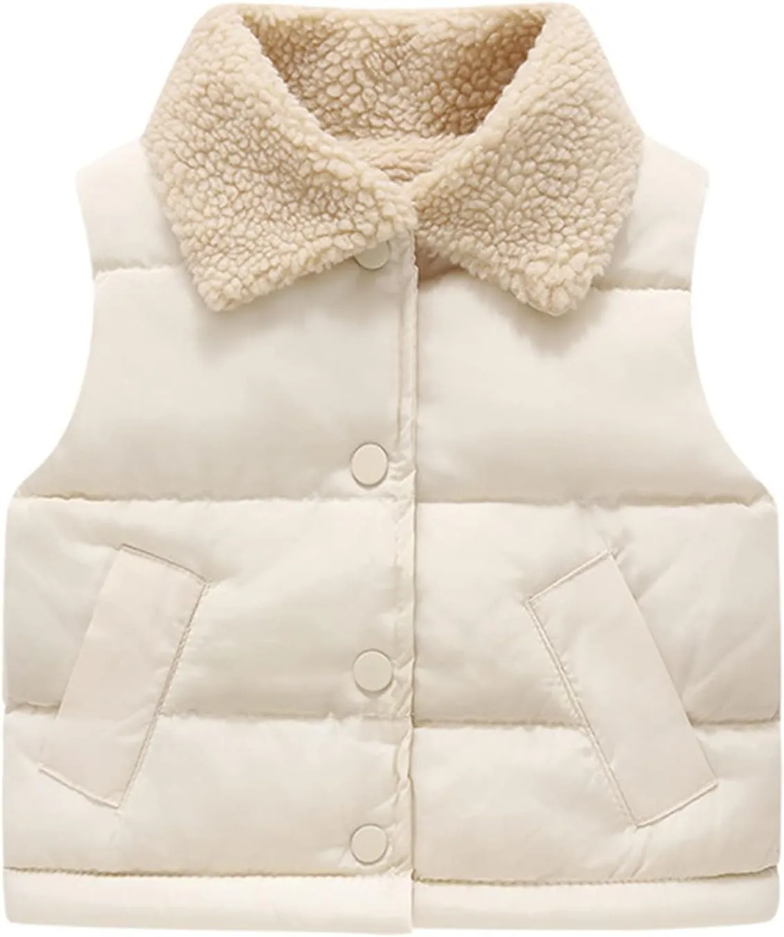 Toddler Baby Boys Girls Puffer Vest Winter Sleeveless Bubble Jacket Stand Collar Thick Insulated Padded Warm Coat