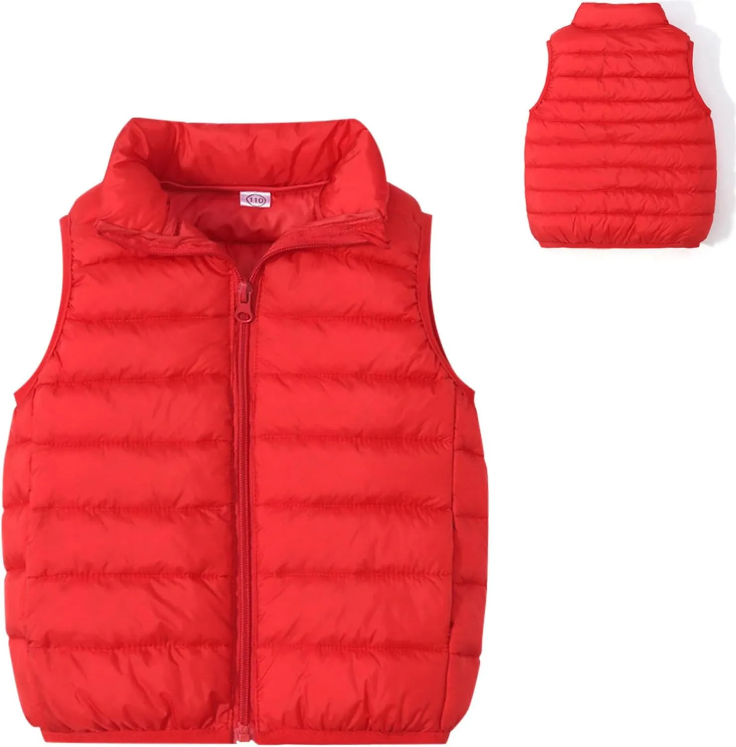 Unisex Baby Vest Stand Up Zip Up Sleeveless Jacket for Winter Fall Hooded Coats for Teen Girls