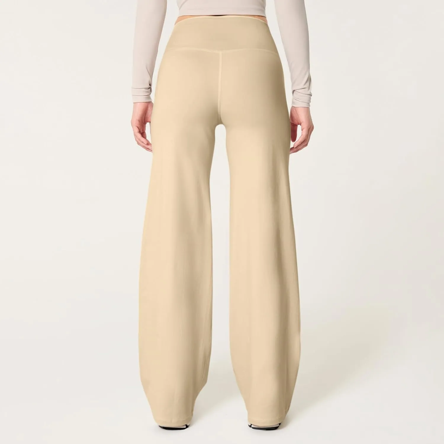 Wide Leg Pants for Women Soft Stretchy Tummy Control Yoga Pants Athletic Workout Pants Cozy Bootcut Leggings Trousers