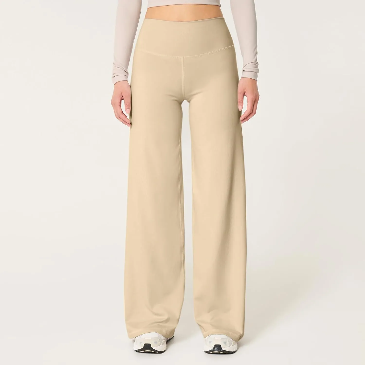 Wide Leg Pants for Women Soft Stretchy Tummy Control Yoga Pants Athletic Workout Pants Cozy Bootcut Leggings Trousers