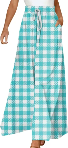 Wide Leg Pants Woman Summer 2025 Flowy High Waisted Trousers Baggy Drawstring Beach Pant with Pockets