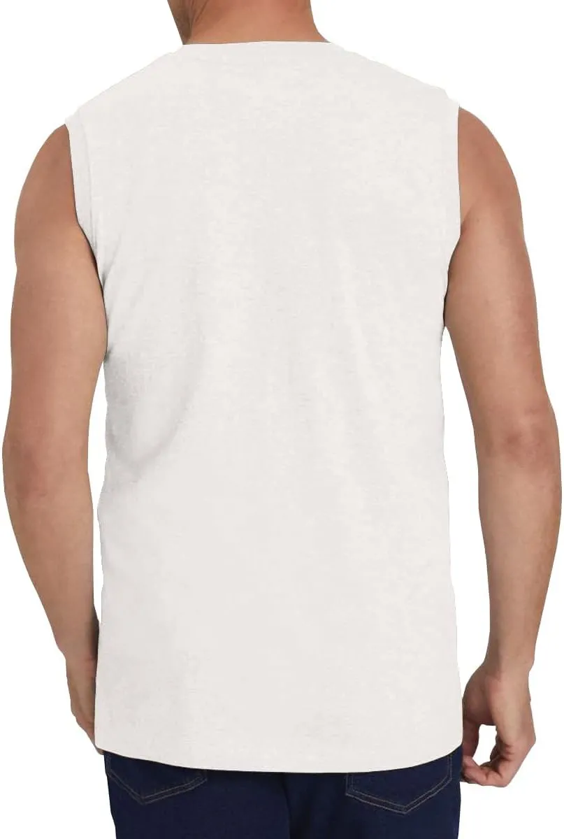 Wihion Men's Sleeveless Gym Tank Tops with Pocket Workout Bodybuilding Muscle T Shirts