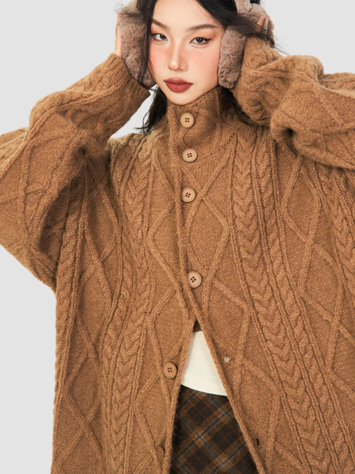 WLS Retro Loose Knitted Cardigan