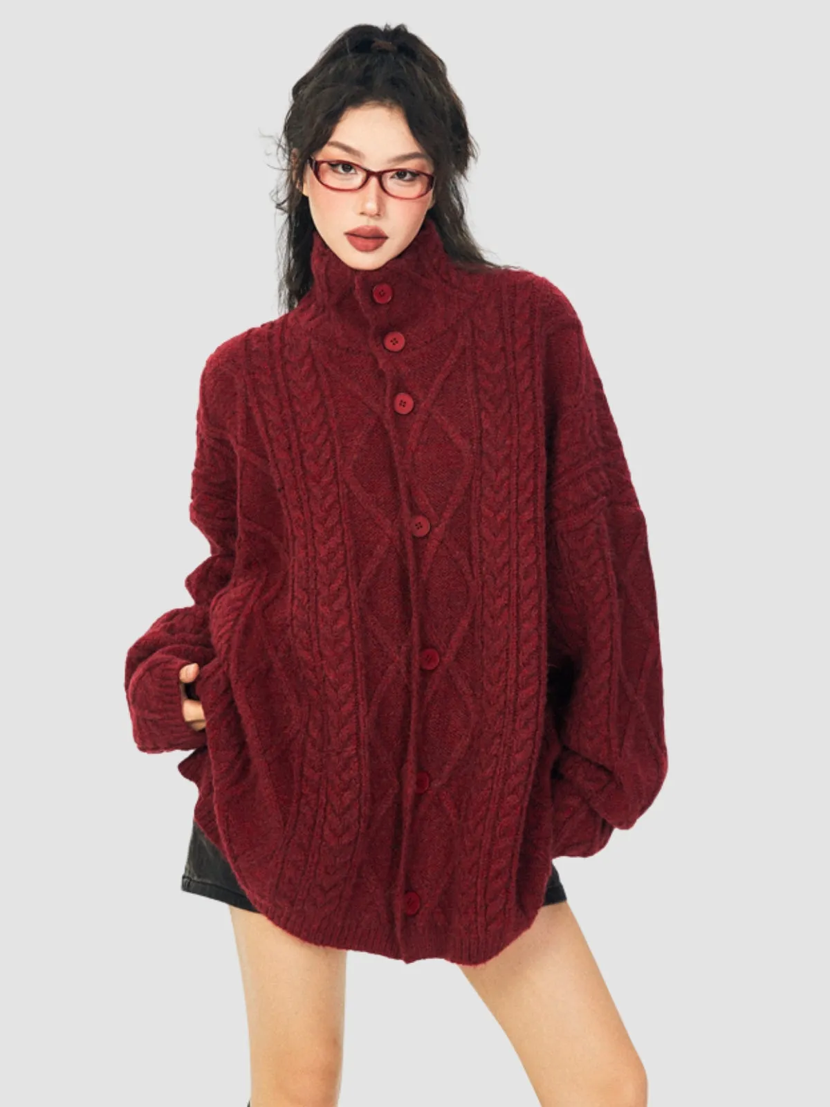 WLS Retro Loose Knitted Cardigan