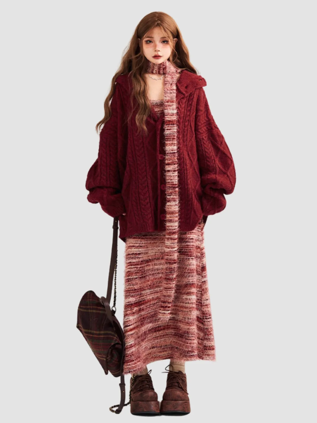 WLS Retro Loose Knitted Cardigan