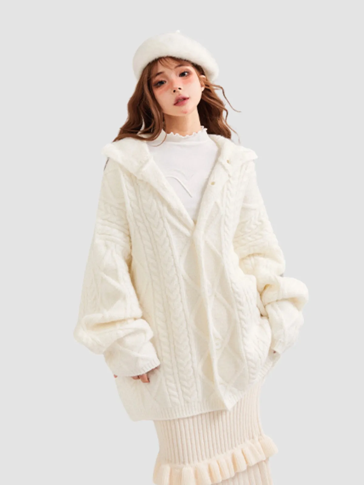 WLS Retro Loose Knitted Cardigan