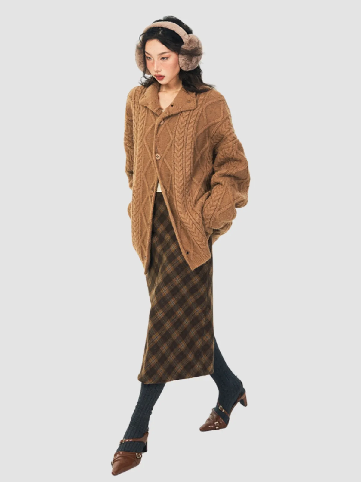 WLS Retro Loose Knitted Cardigan