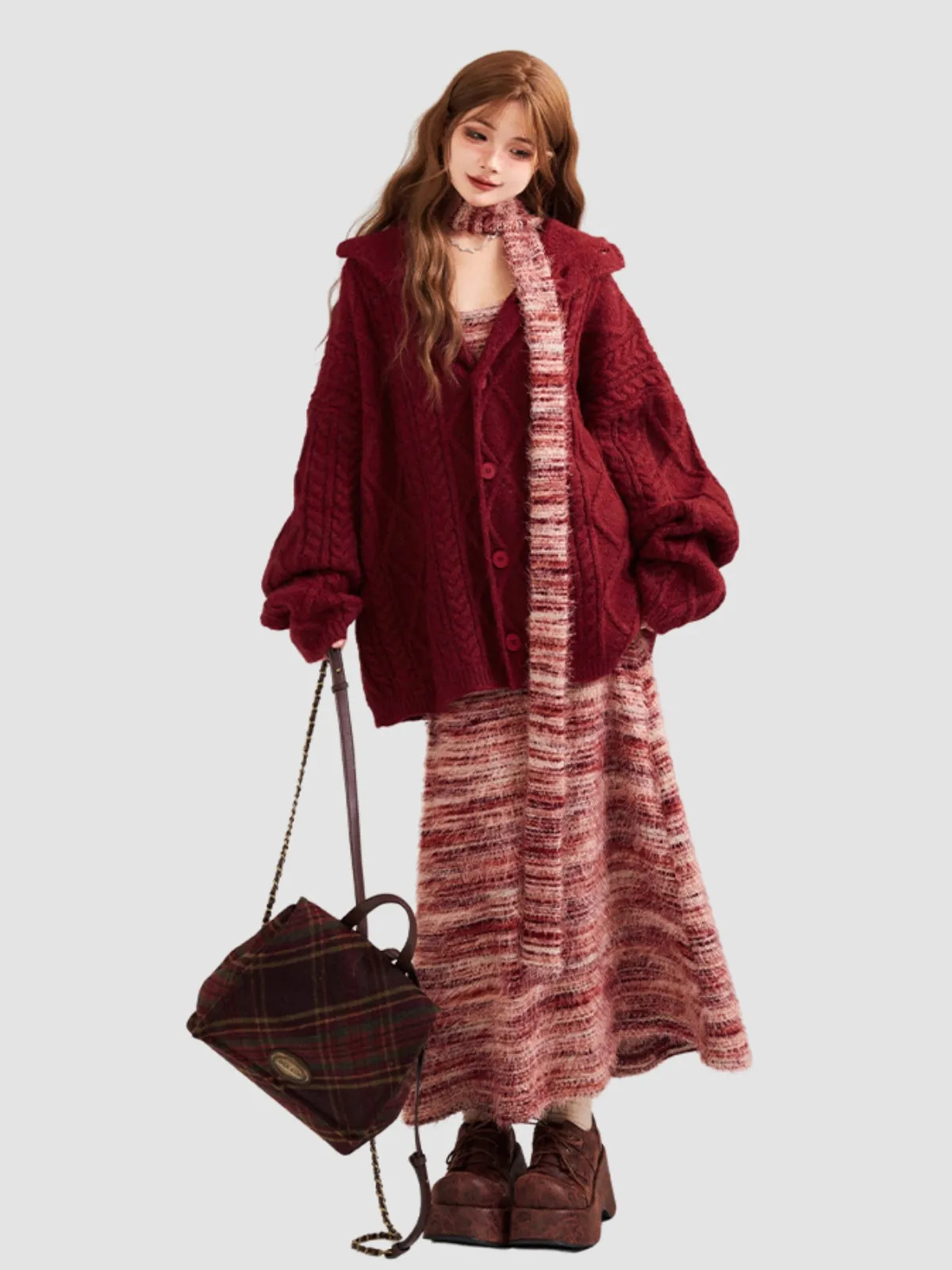 WLS Retro Loose Knitted Cardigan