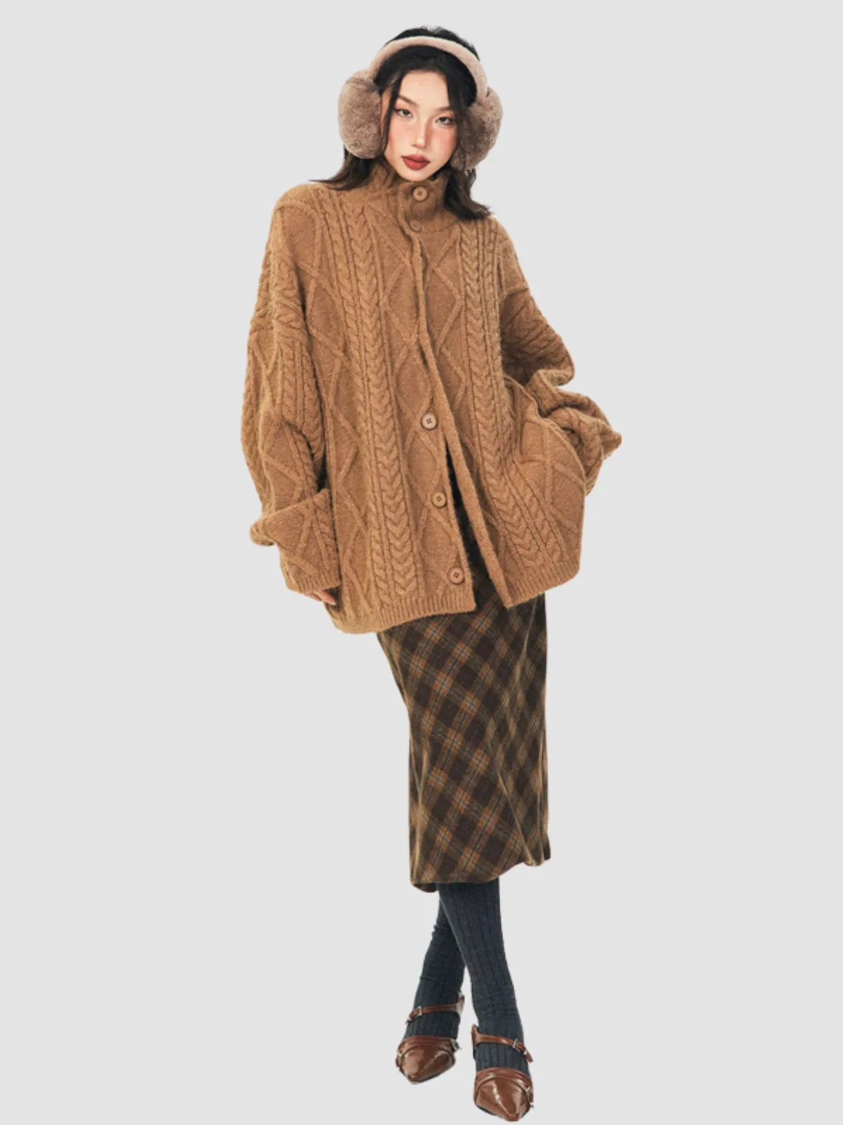 WLS Retro Loose Knitted Cardigan