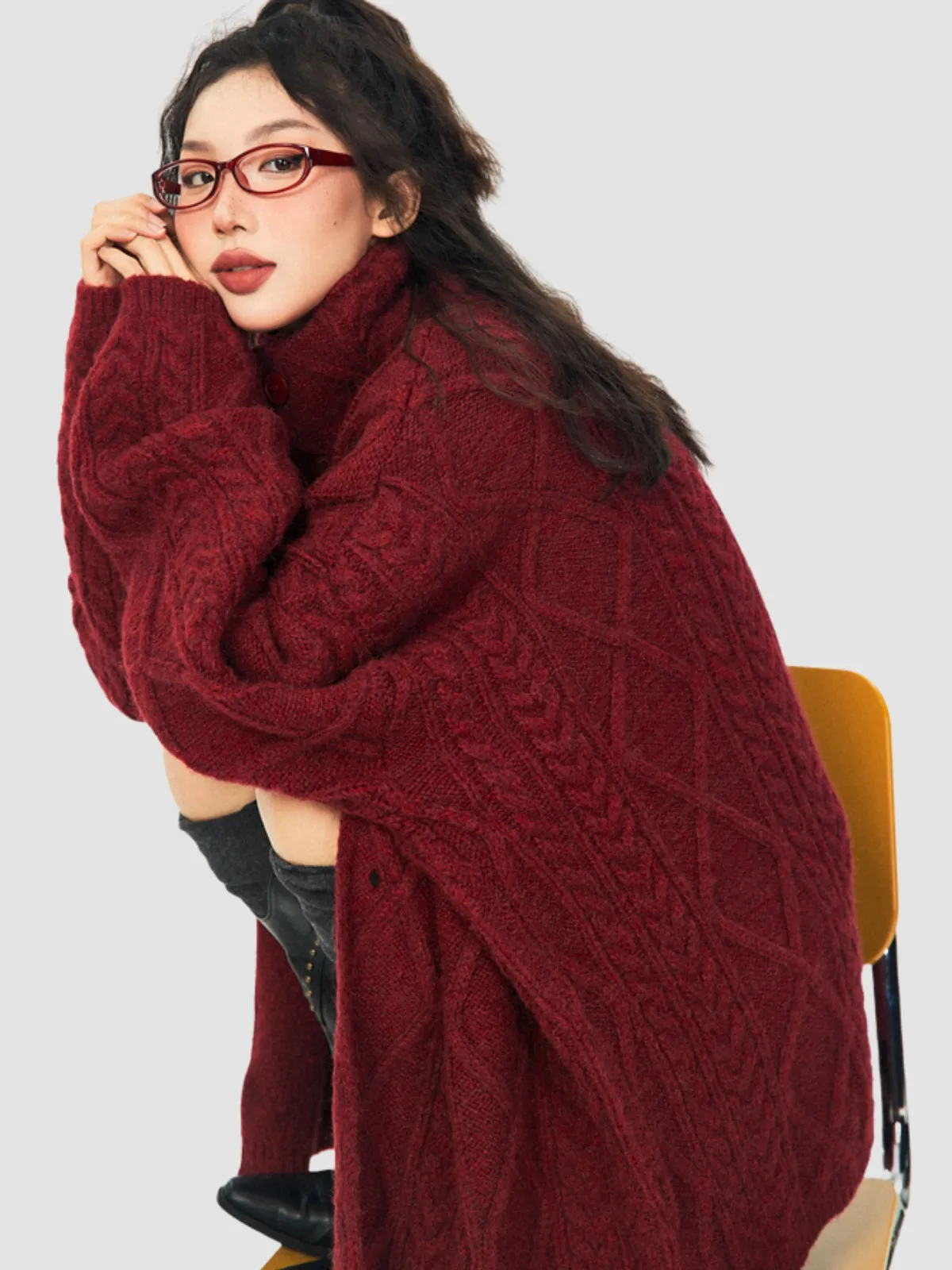WLS Retro Loose Knitted Cardigan