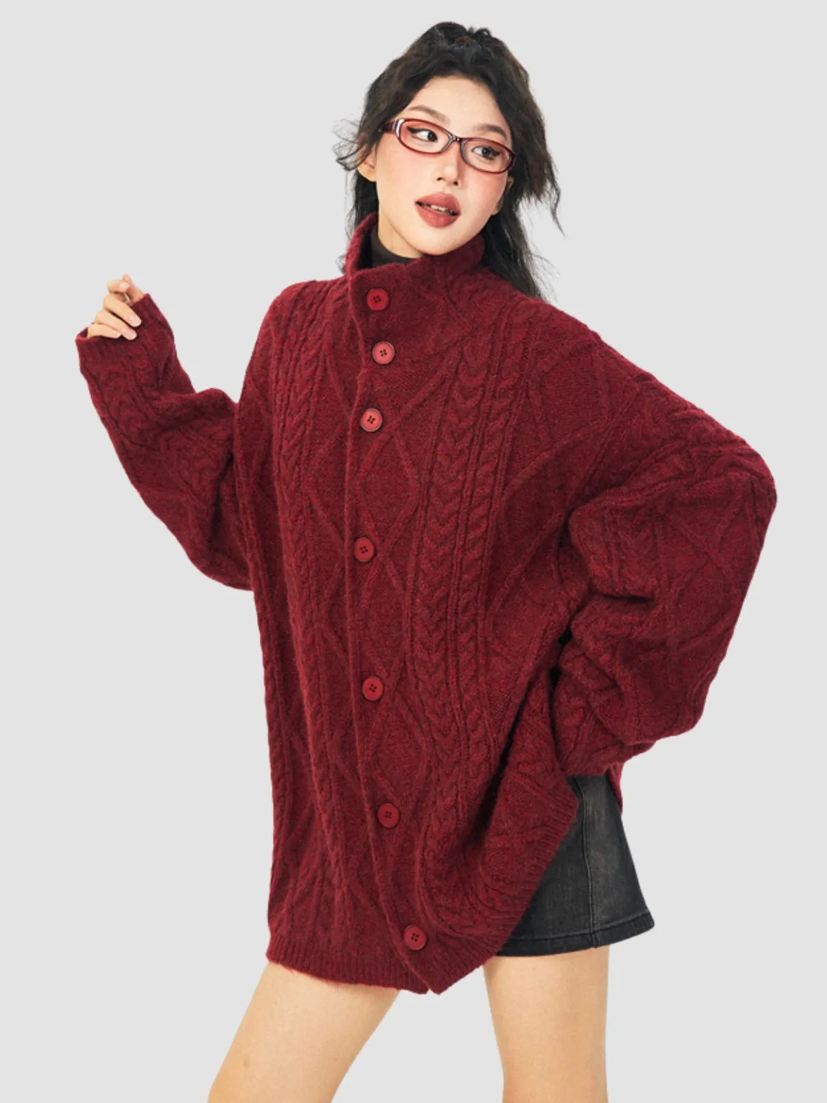 WLS Retro Loose Knitted Cardigan