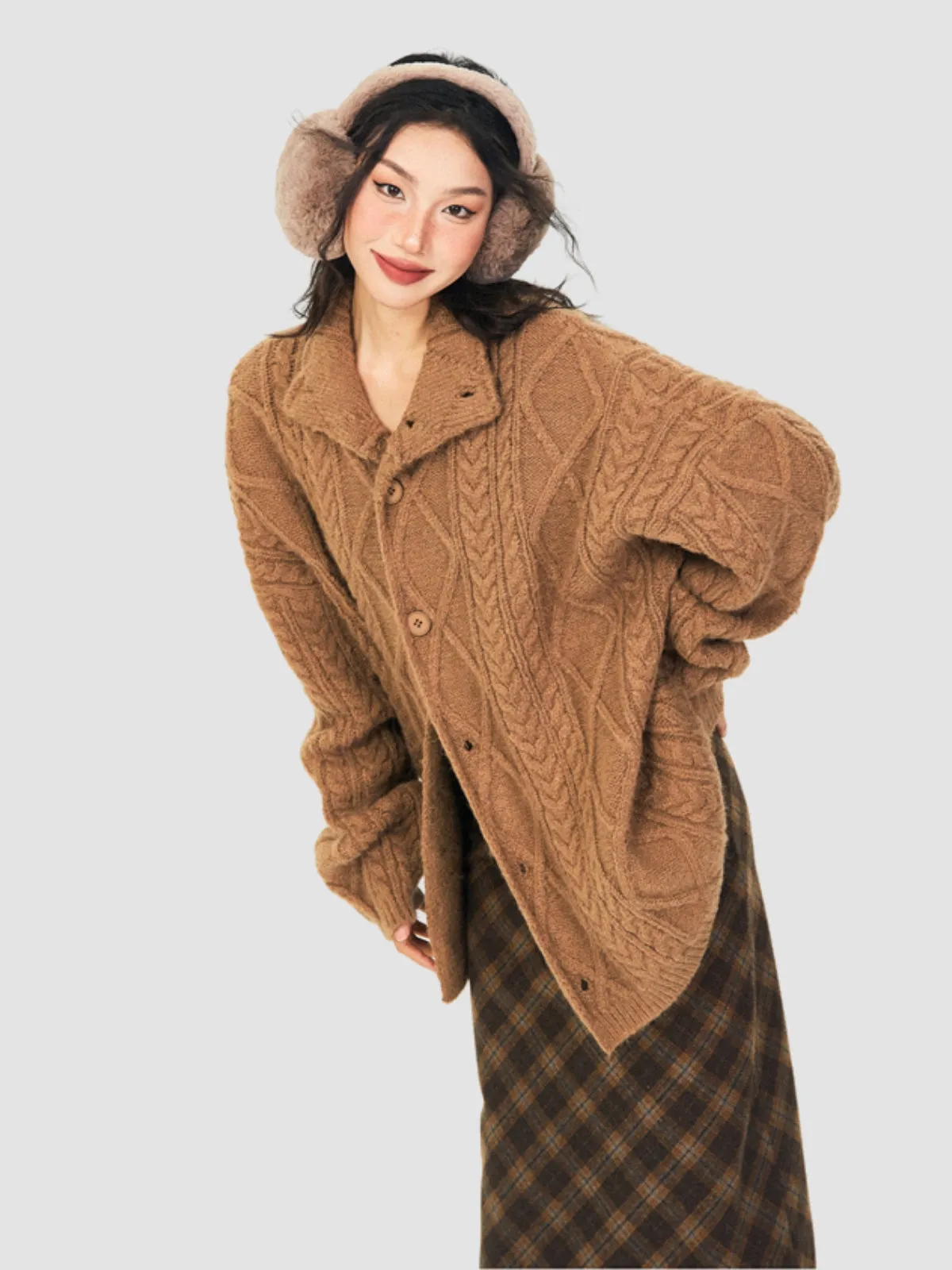 WLS Retro Loose Knitted Cardigan