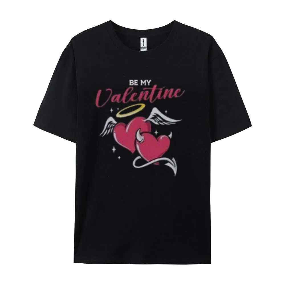 Women Happy Valentine's Day Heart Print Graphic T-shirt