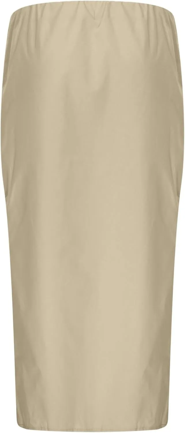 Womens Midi Pencil Skirts Fashion Long Elastic High Waist Side Button Slit Hem Bodycon Wrap Skirt for Party